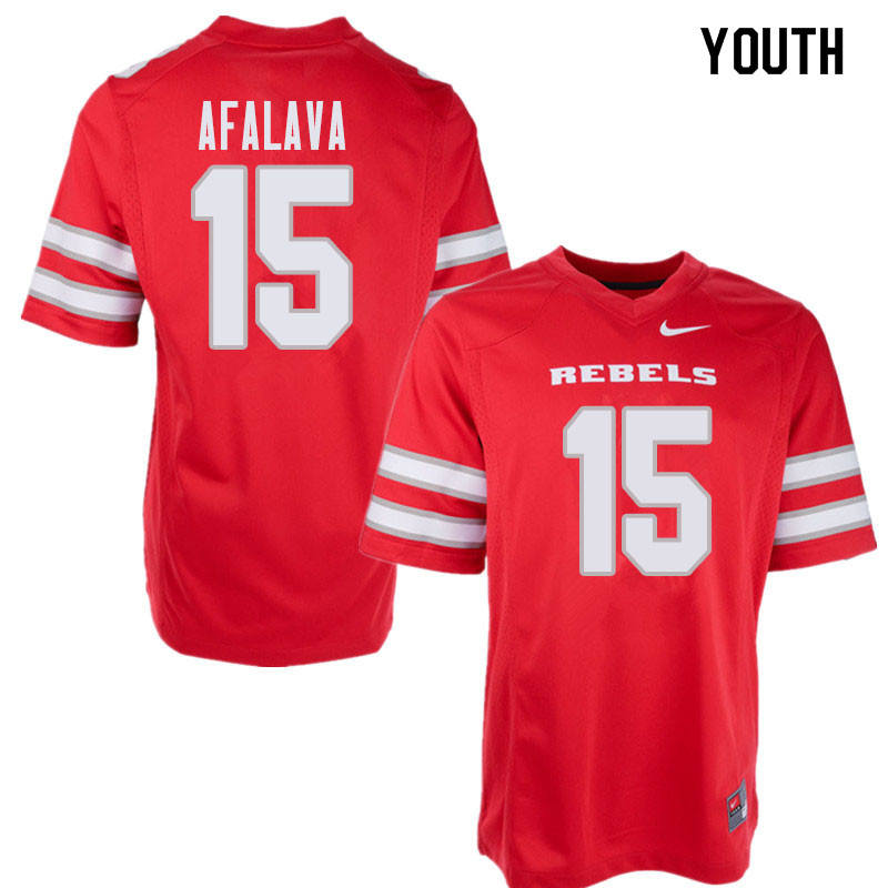 Youth UNLV Rebels #15 Soli Afalava College Football Jerseys Sale-Red - Click Image to Close